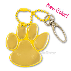 Gold paw print safety reflector by with swivel clasp funflector - new color!