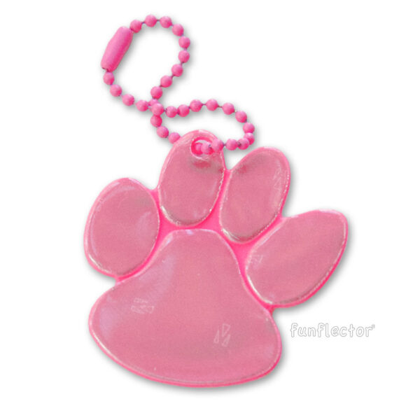 Pink paw print safety reflector by funflector