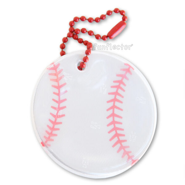 Baseball safety reflector for jackets and bags