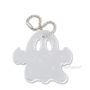 White ghost safety reflector for Halloween