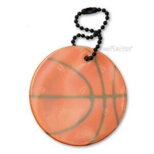 Basketball safety reflector for jackets and bags