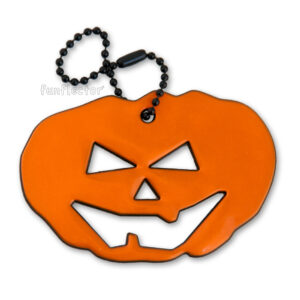 Orange Jack O'Lantern safety reflector for Halloween