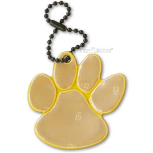 Yellow gold and black spirit wear paw print safety reflector