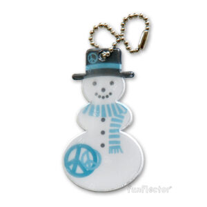 Snowman safety reflector with peace sign