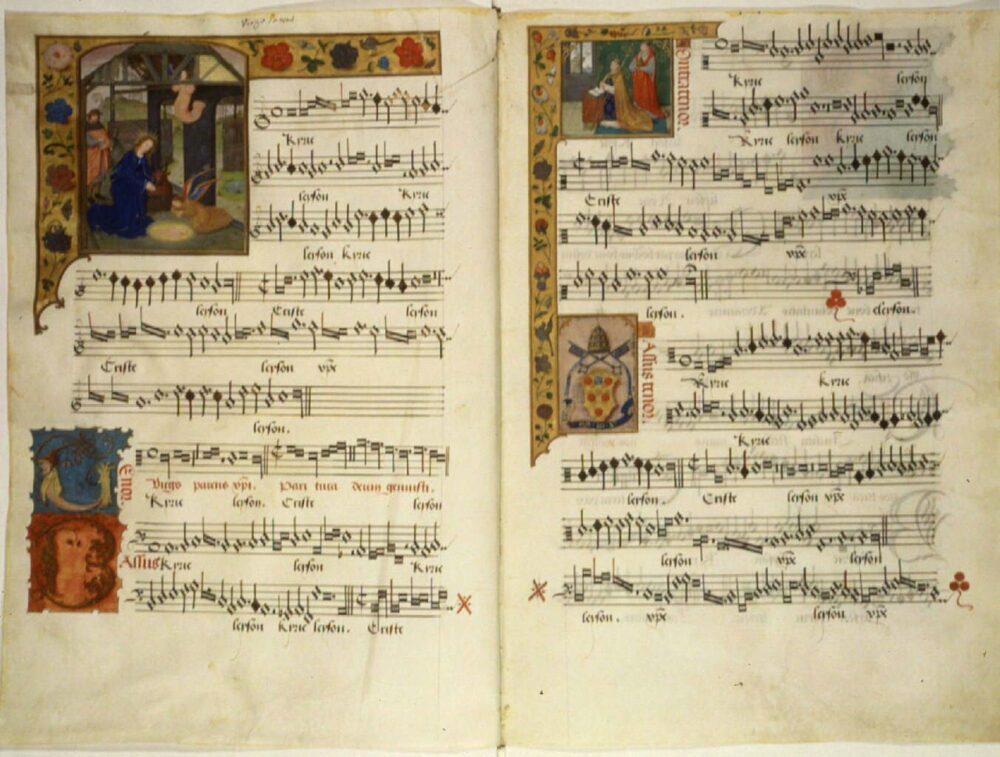 Manuscript from the early 16th century with mensural notation