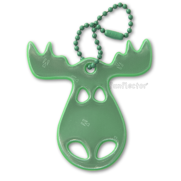 Green moose safety reflector by funflector