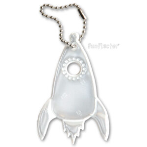 White rocket ship safety reflector by funflector