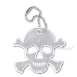 white skull and crossbones safety reflectors