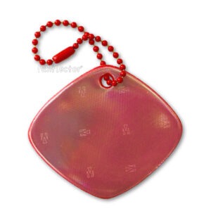 Red rhombus safety reflector