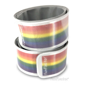 LGBTQ Pride Rainbow reflective slap bracelet by funflector