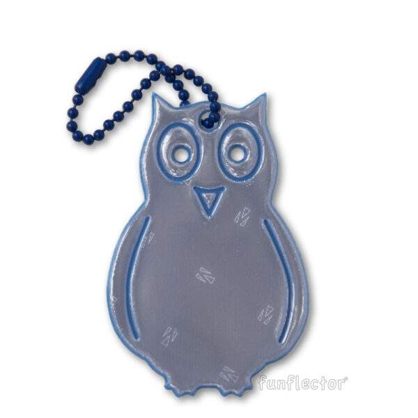 Denim blue owl safety reflector by funflector