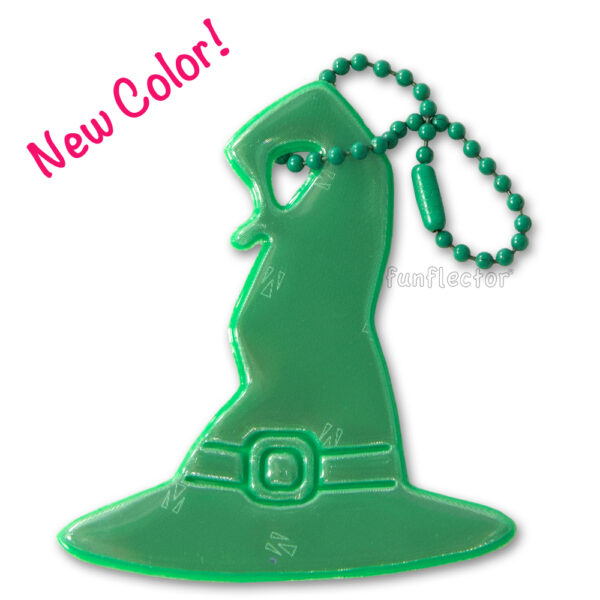 Green witch hat safety reflector for halloween - new color