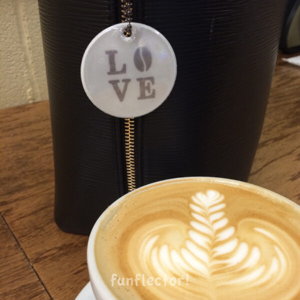 Love Coffee safety reflector by funflector