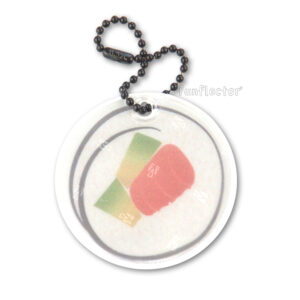 Round safety reflector with sushi print by funflector