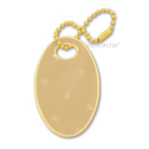 Oval safety reflector, yellow with yellow chain