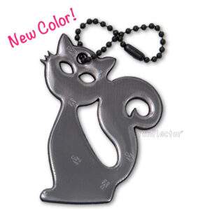 New color - Black cat safety reflector for jackets, backpacks and Halloween by funflector