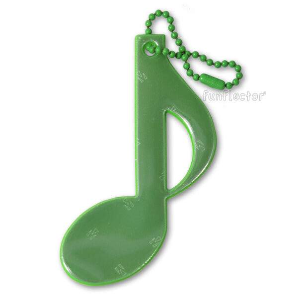Green musical note safety reflector by funflector