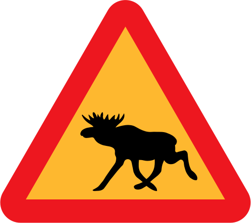 Swedish moose warning sign