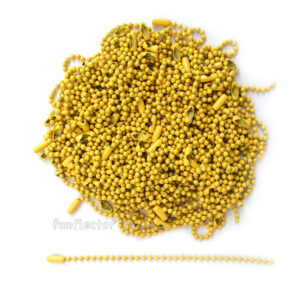 100-pack - Yellow - Pantone 1225 C - 4.5 inch ball chains #3 with connector - funflector - Made in USA