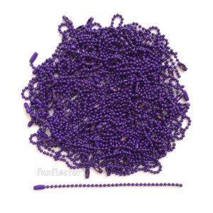 100-pack - Purple - 4.5 inch ball chains #3 with connector - funflector - Made in USA
