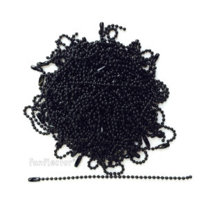 100-pack - Black - 4.5 inch ball chains #3 with connector - funflector - Made in USA