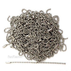 100-pack - NPS (Nickel Plated Steel) - 4.5 inch ball chains #3 with connector - funflector - Made in USA