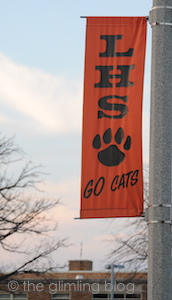 Libertyville High School spirit wear banner with paw print