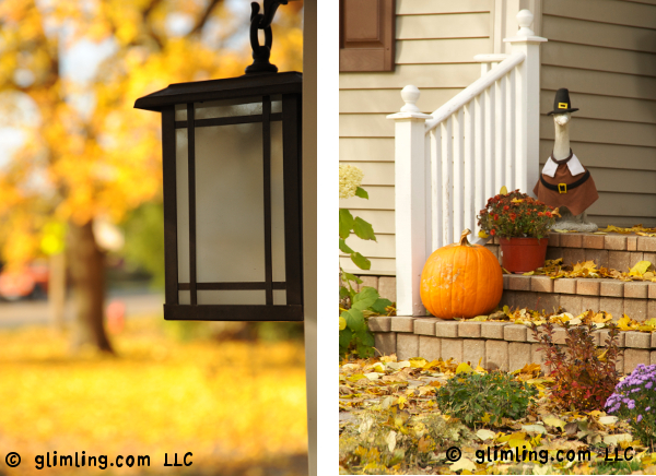 Yellow fall leaves and fall decorations by the funflector blog
