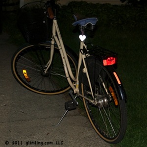 Bicycle with lights and extra safety reflectors