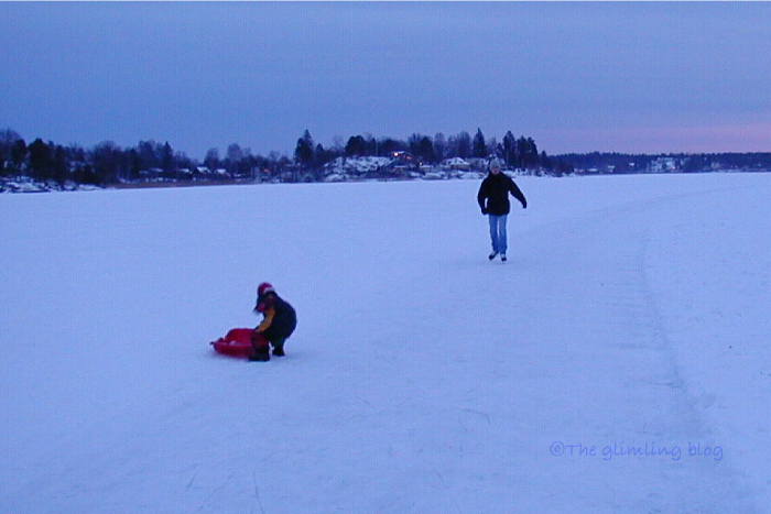 Blue hour on the lake Drevviken, Stockholm. January 12 at 3:40pm.