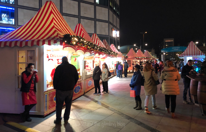 Mexican churros stand at the Alexanderplatz Christmas market in Berlin.