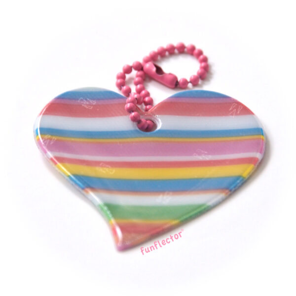 Rainbow striped heart safety reflector by funflector
