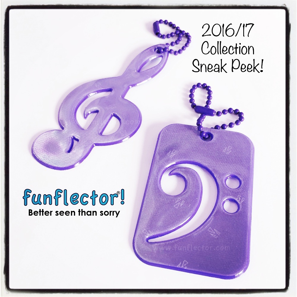 Bass clef pedestrian safety reflector by funflector