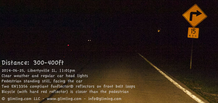 funflector® pedestrian safety reflector vs bike reflector