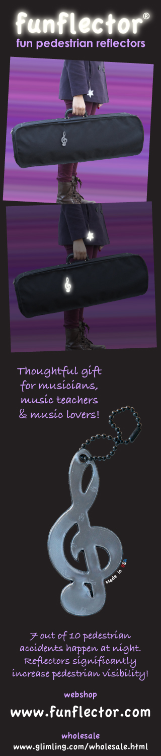 Treble clef funflector® safety reflector - thoughtful gift for musicians, music teachers and music lovers!
