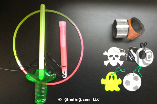 Glowsticks and safety reflectors for Halloween