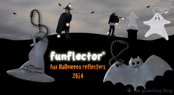 Powerful Halloween reflectors that are more fun than reflective tape. A bat and a hat have been added to the Halloween collection this year.