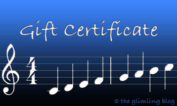 A gift certificate is always a welcomed gift for music teachers and musicians.
