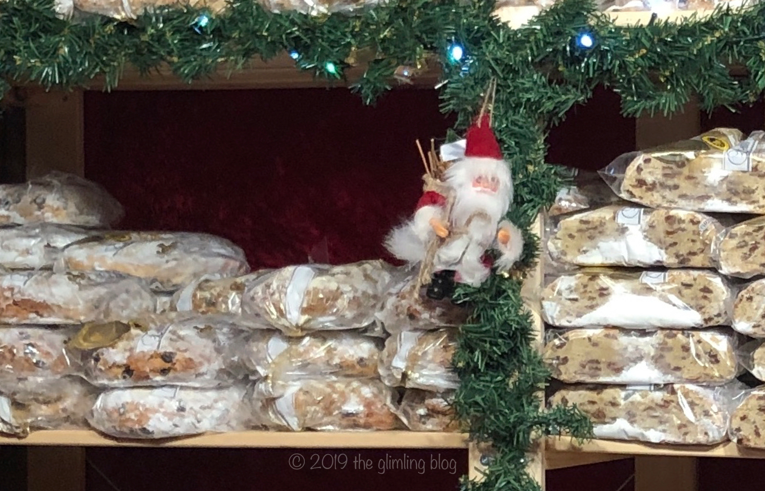 Christmas stollen from bakery Eckert in Dresden at the Christmas market by the red town hall (Rotes Rathaus) in Berlin.