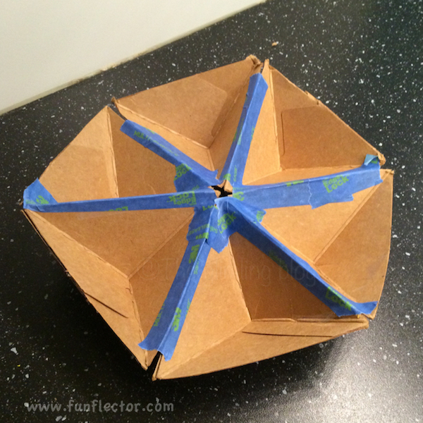 Tape three pairs together into a hexagon.