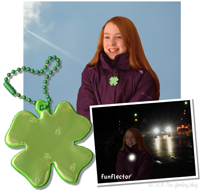 Shamrock four-leaf clover safety reflectors