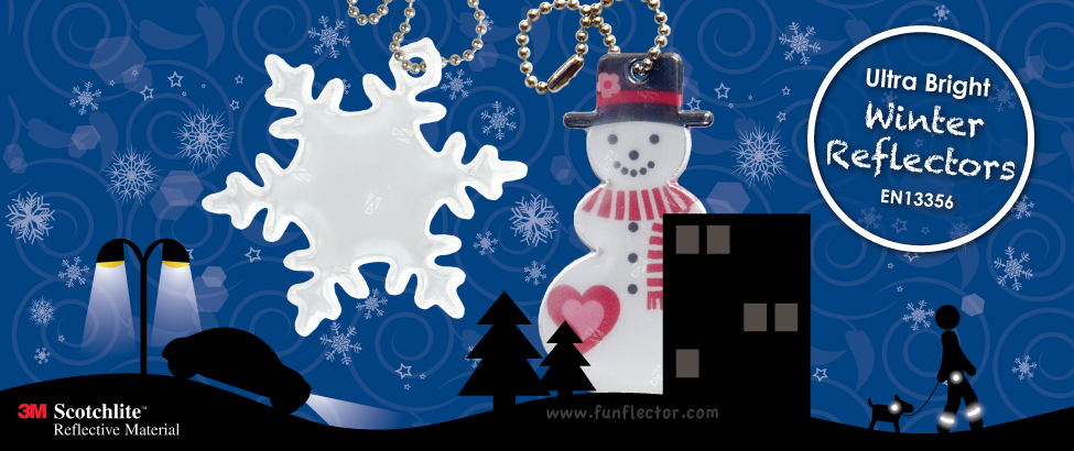 snowflake and snowman safety reflector by funflector