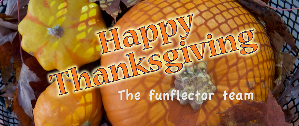 Happy Thanksgiving from the funflector team! - pumpkins in a bike basket