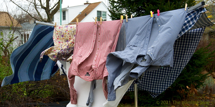 drying clothes outside for a fresh scent